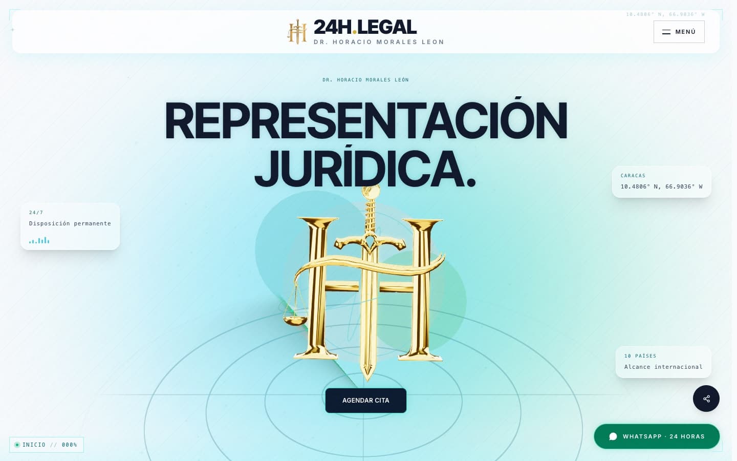 24H.Legal: Defensa penal 24 horas, con agenda y pagos en línea.